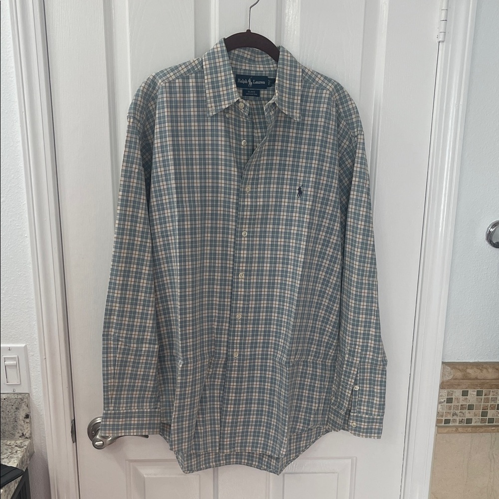 Polo by Ralph Lauren Blue and Beige Plaid Men's Shirt